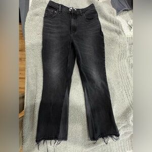 Abercrombie kick flare ultra high rise jeans - 26/2R dark grey/black